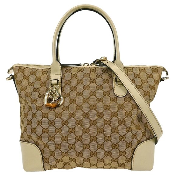 Gucci Handbags - Gucci Beige Heart Bit GG 2way Tote Bag 269957